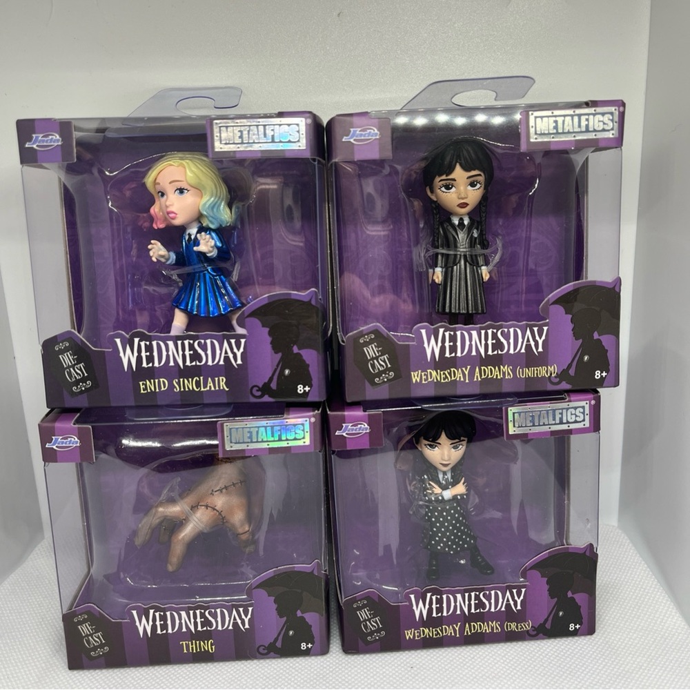 Lot of 4 Metalfigs WEDNESDAY ADDAMS/THING/ENID SINCLAIR 2.5" Diecast Figures